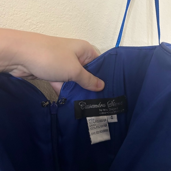 Mac Duggal Cassandra Stone Blue Silver Belteded Gem Design Size 4 Formal Dress - Picture 10 of 10